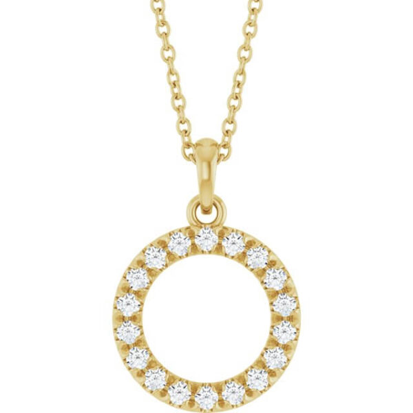 This customizable 14K lab-grown diamond circle pendant necklace is crafted from premium gold or platinum. Eco-friendly, elegant, and perfect for engagements, anniversaries, or any special occasion.