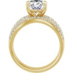 This stunning 2CT Oval Cut Lab Diamond Engagement Ring Set features a sophisticated and timeless design. The ring has a solid construction with a closed-back design, ensuring both comfort and durability. Additionally, its elegant double-band design seamlessly complements its intricate details, making it an exceptional piece.