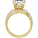 This captivating 2CT Heart Cut Lab Diamond Engagement Ring Set highlights a romantic and elegant design. It has a solid construction with a closed-back design, ensuring comfort and durability. The heart-shaped diamond and double-band pave setting bring an unforgettable charm to this timeless piece.