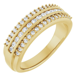 The Three Row Lab Diamond Band blends sophistication and sparkle effortlessly. Weighing approximately 7.52 grams, this ring highlights a polished surface finish, which enhances its luxurious charm. Its top dimensions of x 2.6 ensure both comfort and elegance, making it perfect for daily wear or special occasions.