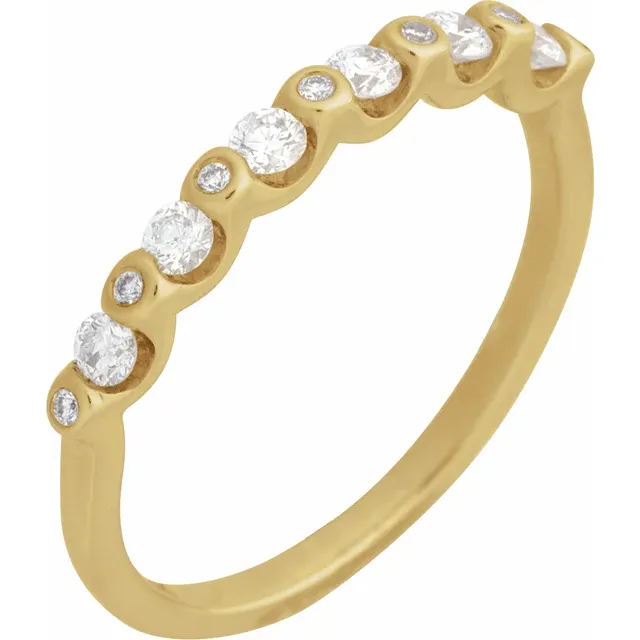 Elegant 18K Gold Lab Diamond Half Eternity Ring. Designed for small batch custom orders with one-piece MOQ, this ring blends timeless beauty with exceptional craftsmanship. Perfect as a wedding band or custom engagement piece.